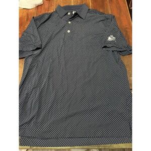Men's Foot Joy Golf Polo Size Large Rush Creek Embroidery Shirt Navy White